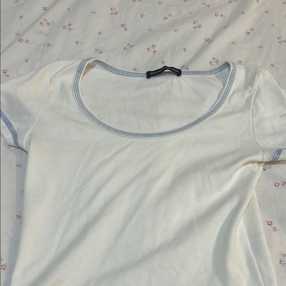 White Scoop Neck Women's Top